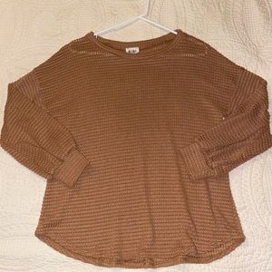 Bibi Knit Top / Waffle Texture Light Weight Sweater